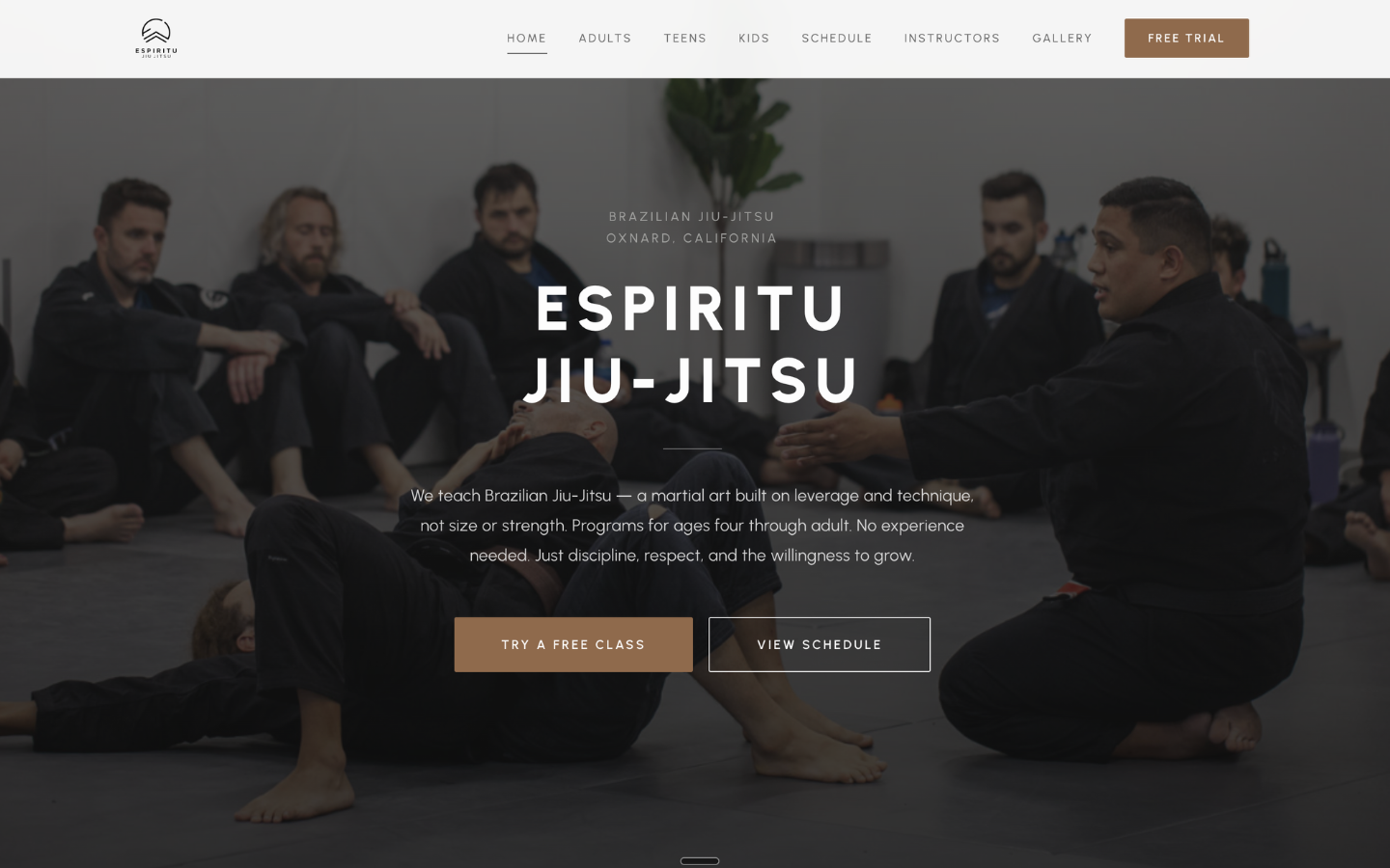 Espiritu Jiu-Jitsu — Smart Site custom web design by MMA Marketing Pro