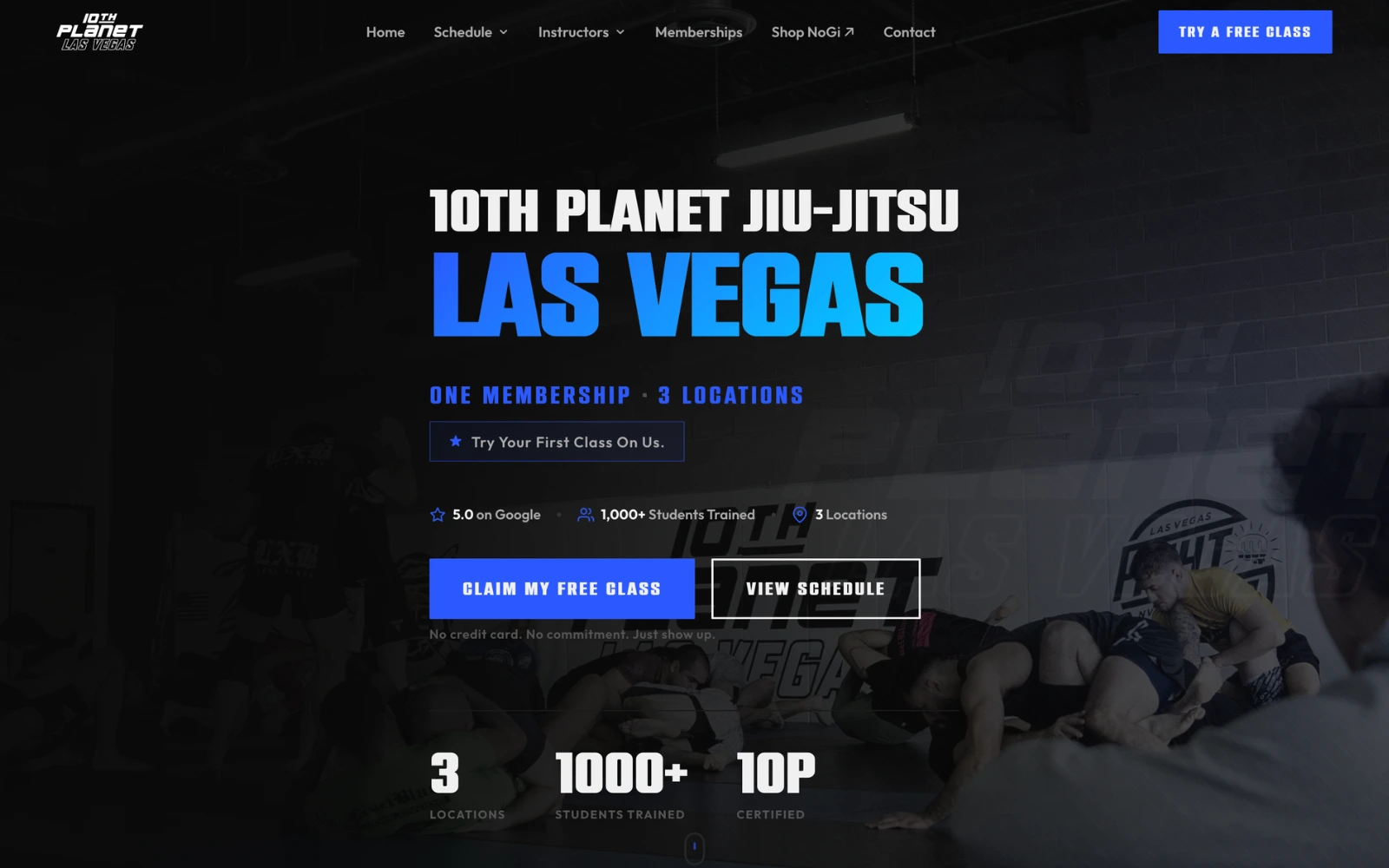 10th Planet Las Vegas — Smart Site after MMA Marketing Pro rebuild