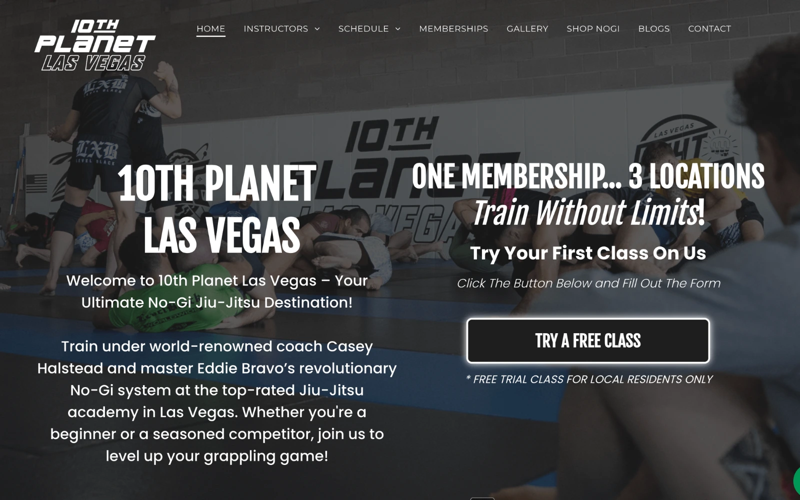10th Planet Las Vegas — old website before MMA Marketing Pro rebuild