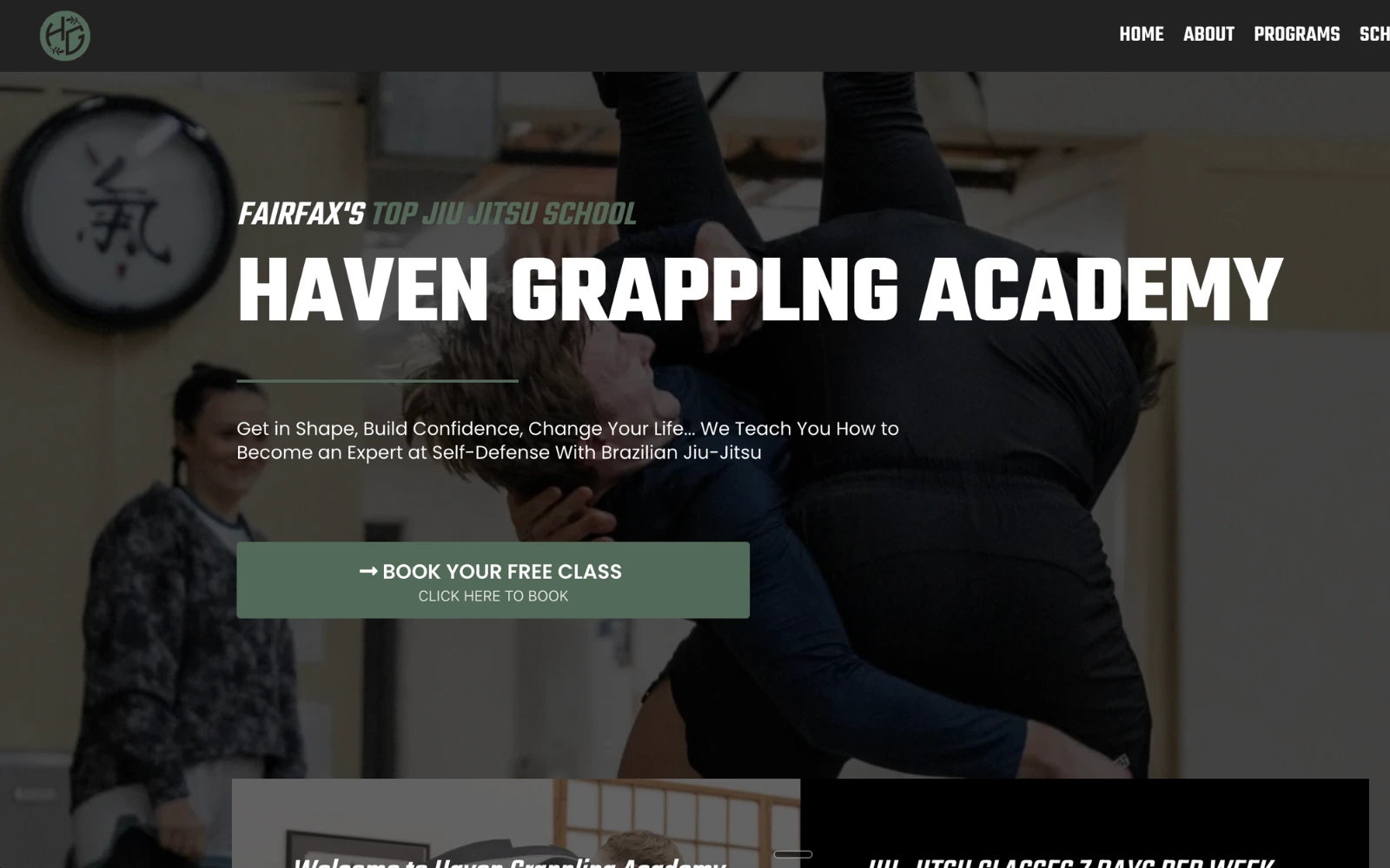 Haven Grappling — old website before MMA Marketing Pro rebuild