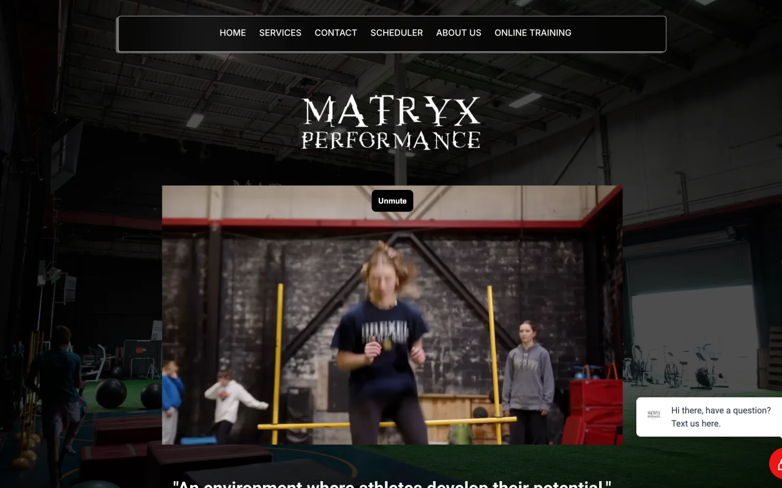 Matryx Performance — old website before MMA Marketing Pro rebuild